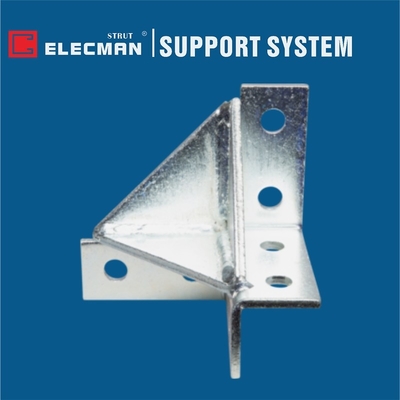Hot Dipped Galvanised Steel Strut Wing Fittings Double Corner Bracket Support 8 Hole