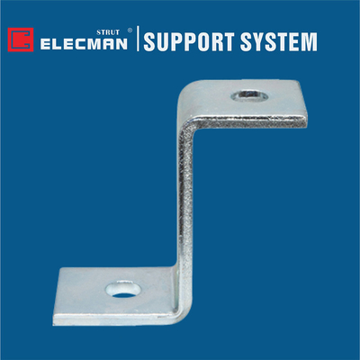 Galvanized Steel Metal 2 Hole Strut Z Bracket Fitting For Strut Channel